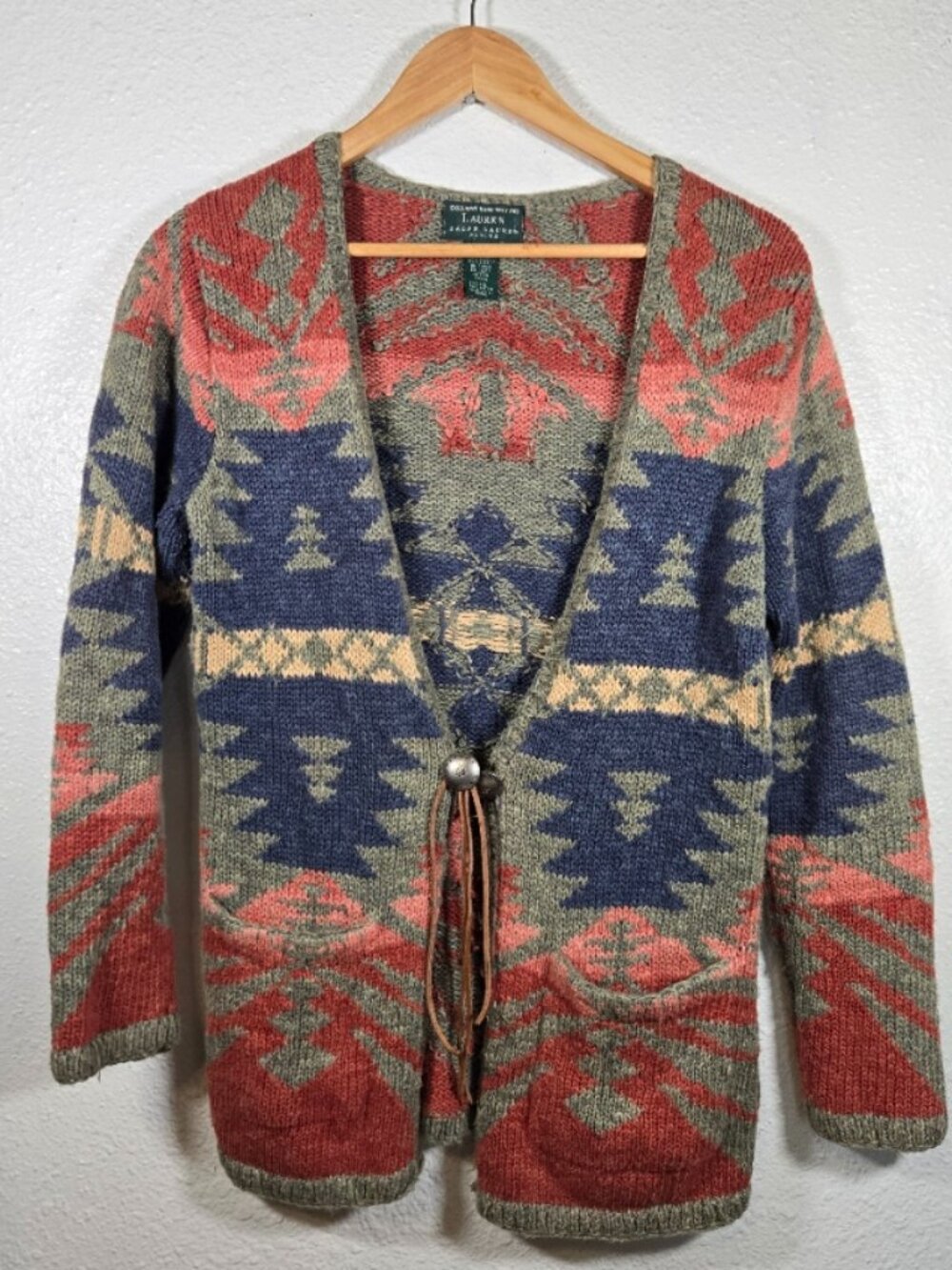 Vintage Lauren Ralph Lauren hand-knit Southwestern Cardigan